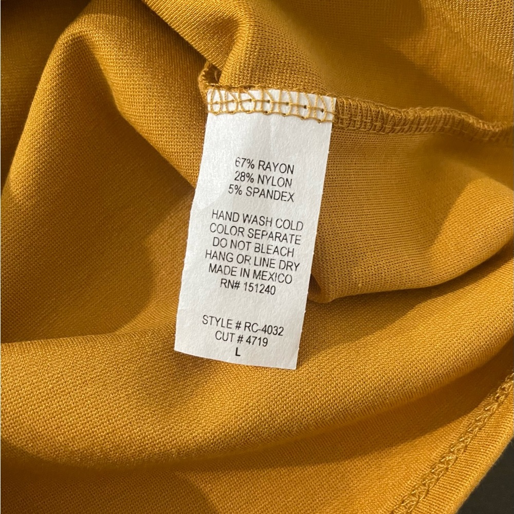 NWT Rolla Coster Mustard Yellow Bodycon Midi Dress Sz L Spring Summer Easter - Picture 9 of 9